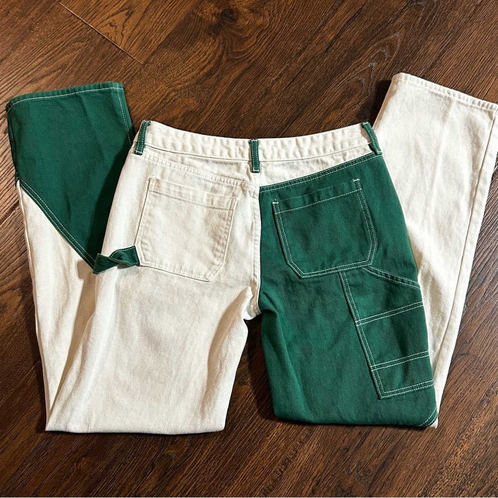 Pacsun EUC Women’s Size 27 Low Rise Carpenter Jeans Green White 31” Inseam - Picture 9 of 9
